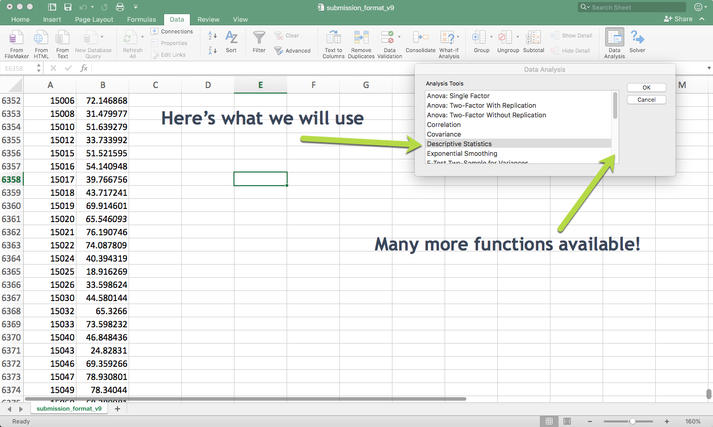 add data analysis pack excel