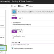 Enable audit and threat detection for azure