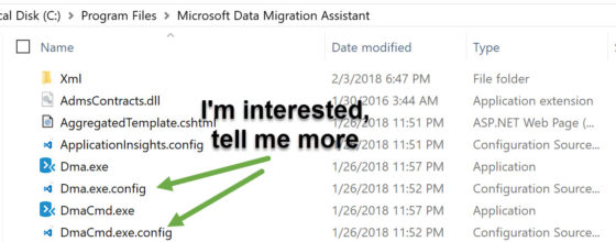 Data Migration Assistant configuration file