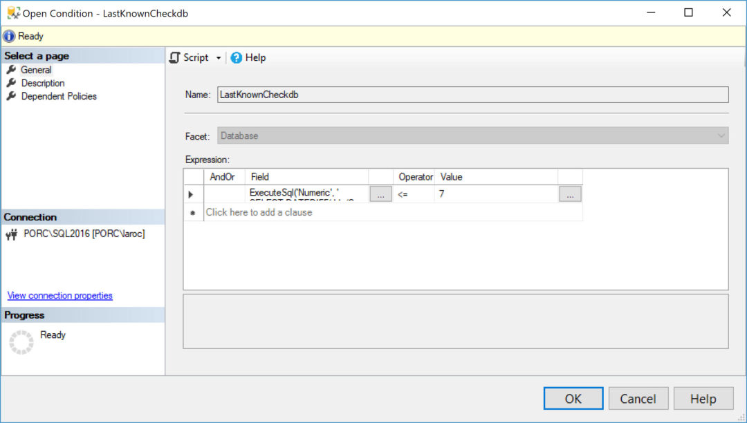 Using DATABASEPROPERTYEX to Find Last Good DBCC CHECKDB Time